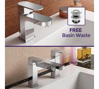 Kento Cloakroom Basin Mono and Bath Filler Mixer Taps Chrome