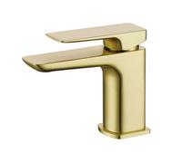 Nes Home Modern Brushed Brass Square Basin Mono Mixer Tap
