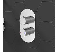 Modern Chrome Round 2-Way Concealed Thermostatic Shower Mixer Valve