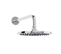 Nes Home Modern Chrome Round 200mm Overhead Swivel Rain Shower Head & Solid Solid Brass 380 mm Wall Mounted Arm