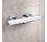 Nes Home Modern Chrome Round Exposed Thermostatic Shower Mixer Bar Valve