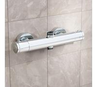 Nes Home Modern Chrome Round Exposed Thermostatic Shower Mixer Bar Valve