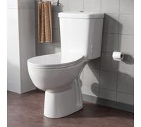 Nes Home Close Coupled Toilet Bathroom WC Pan, Toilet Seat & Cistern