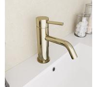 Nes Home Modern Deck Mounted Gloss Round Single Lever Basin Mono Mixer Tap Gold