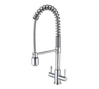 Nes Home Modern Dual Lever Pull Out Kitchen Mixer Tap Faucet Chrome