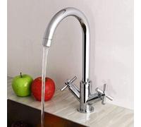 Nes Home Modern Kitchen Sink Cross Head Single Mixer 360 Swivel C Shaped Spout Tap