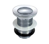 Nes Home Modern Push Button Unslotted Basin Pop Up Basin Waste Plug Chrome Click Clack in Silver Nes Home Silver