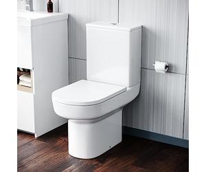 Nes Home Modern Rimless Close Coupled Toilet and Cistern Soft Close Seat WC