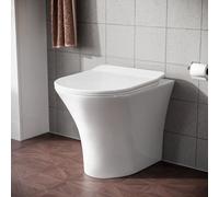 Nes Home Modern Rimless Comfort Height Back To Wall Toilet With Soft Close Seat White