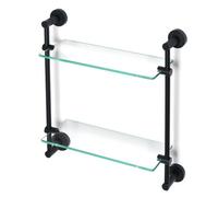 Modern Round Black Matte Double Glass Shelf