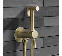 Nes Home Modern Round Brushed Brass Bidet Douche Kit With Shut Off Valve And Hose