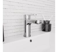 RAK Ceramics Morning Mono Basin Mixer Tap with Clicker Waste | Chrome | Metal | 54mm x 158.5mm x 130.5mm