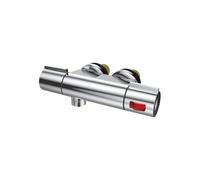 Nes Home Modern Round Chrome Exposed Thermostatic Shower Mixer Bar Valve