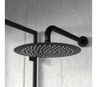 Nes Home Modern Round Matte Black Bathroom Rainfall Overhead Slim Shower Head