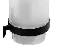 Nes Home Modern Round Matte Black Single Tumbler Holder Wall Mounted Stainless Steel Nes Home Black