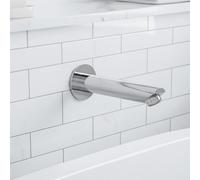 Nes Home Modern Round Wall Mounted Chrome Bath Filler Spout in Silver Nes Home Silver