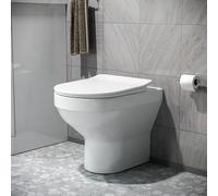 Nes Home Modern Stylish Bathroom Back to Wall Toilet with Soft Close Seat White