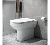 Nes Home Modern Stylish Bathroom Back to Wall Toilet with Soft Close Seat White