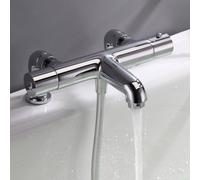 Modern Deck Mounted Thermostatic Chrome Bath Shower Mixer Tap