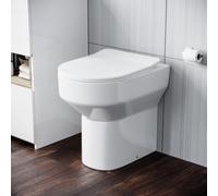 Nes Home Modern White Rimless Comfort Height Back to Wall Toilet with Soft Close Seat