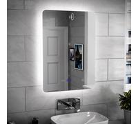 Nes Home Motion Sensor Bathroom LED Mirror Bluetooth With Clock 500 x 700mm in Silver Nes Home Silver