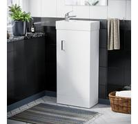 Nes Home Nanuya 400mm Cloakroom Vanity Basin Unit, Mono Mixer Tap & Waste White