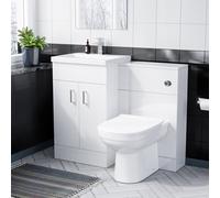 Nes Home Nanuya 500mm Vanity Basin, Wc Unit & Elso Back To Wall Toilet Pan