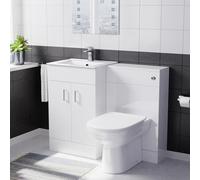 Nes Home Nanuya 500mm Vanity Basin, Wc Unit & Elso Back To Wall White