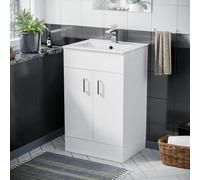 Nes Home Nanuya 500mm White Stylish Slim Basin Vanity Unit