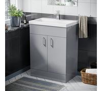 Nes Home Nanuya 600mm Basin Floor Standing Vanity Unit Grey