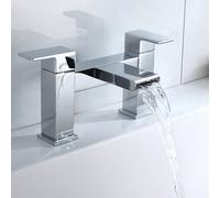 Nes Home Neath Square Waterfall Bath Filler Mixer Tap & Waste Chrome