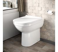 Nes Home Nino Comfort Height White Back To Wall Toilet Pan & Soft Close Toilet Seat