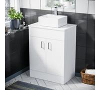 Nes Home Onken 500mm White Vanity Cabinet And Small Rectangle Counter Top Basin Unit