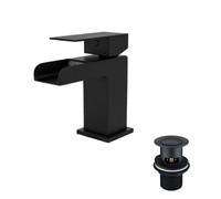 Nes Home Origin Basin Mono Mixer Tap & Basin Waste Matte Black