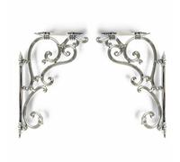 Nes Home Ornate Chrome Traditional Antique Iron Cast Wall Shelf Toilet Cistern Brackets