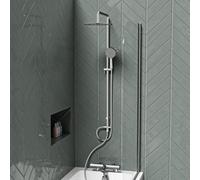 Nes Home Overhead & Hand Shower Kit, Thermostatic Mixer & Filler Valve - Chrome