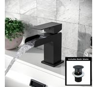 Nes Home Ozone Basin Mono Mixer Tap & Waste Matte Black Nes Home Black