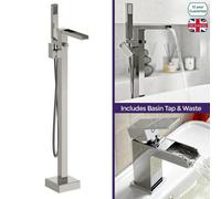 Nes Home Ozone Premium Freestanding Waterfall Bath Shower And Basin Mixer Tap