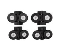 Pack of 4 Shower Door Wheels 23mm Shower Door Black Twin Upper and Bottom Roll Runners