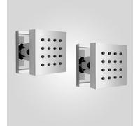Nes Home Pair Square Chrome Plated Brass Shower Bath Body Massage Jets in Silver Nes Home Silver