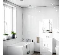 Nes Home Panel PVC Gloss White Cladding Wall 1000mm X 2400mm X 10mm