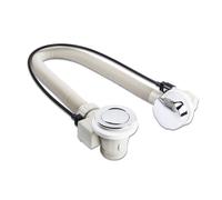 Nes Home Pop Up Bath Waste Trap With Overflow in White Nes Home White