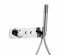 Nes Home Push Button 2 Way Concealed Thermostatic Shower Mixer Valve With 2 Outlet Chrome