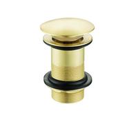 Nes Home Push Button Unslotted Basin Waste Sprung Brushed Brass