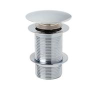 Nes Home Push Button Unslotted Basin Waste Sprung Chrome in Silver Nes Home Silver