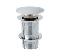 Nes Home Push Button Unslotted Basin Waste Sprung Chrome in Silver Nes Home Silver