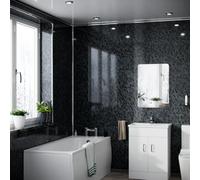 Nes Home PVC Cladding Shower Panel 2400 x 1000 x 10mm Black Pearlescent