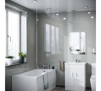 Nes Home PVC Cladding Shower Panel 2400 x 1000 x 10mm Dark Grey Shine