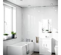 Nes Home Panel PVC Gloss White Cladding Wall 1000mm X 2400mm X 10mm