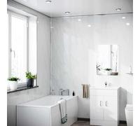 Nes Home PVC Cladding Shower Panel 2400 x 1000 x 10mm White Marble
